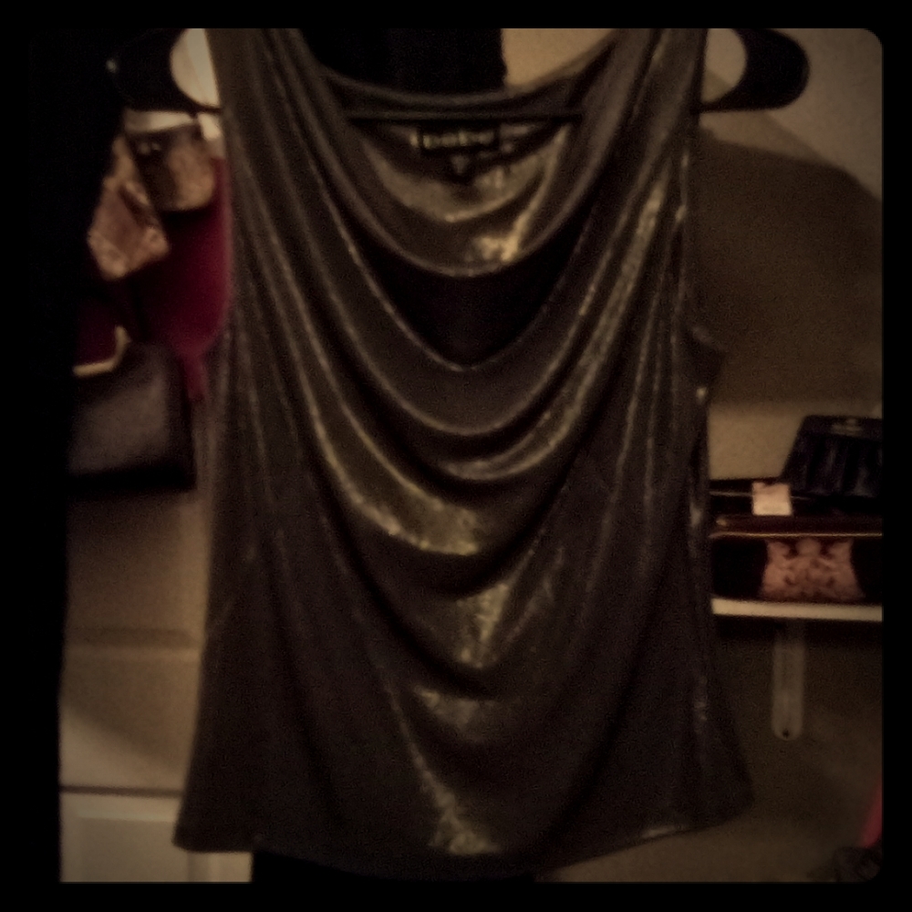 Brand New Bebe cowl neck shimmering top